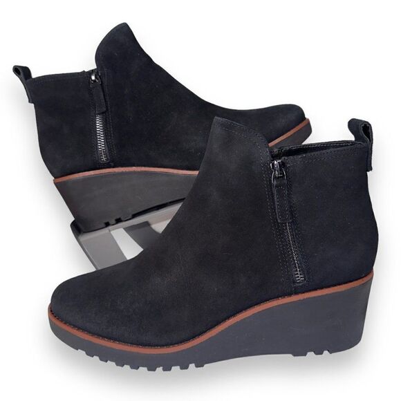 Sanctuary Evolve Wedge Black Suede Booties Women's 11M - Picture 1 of 11